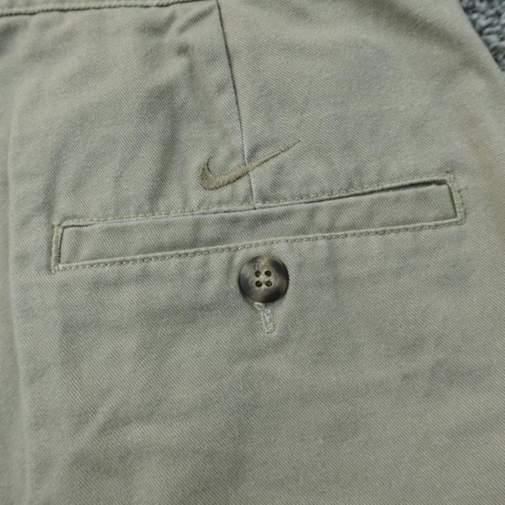VTG Nike Shorts Mens 36 Beige Brown Tan Khaki Chino Pleated Golf Preppy Dad Y2K - Picture 11 of 12